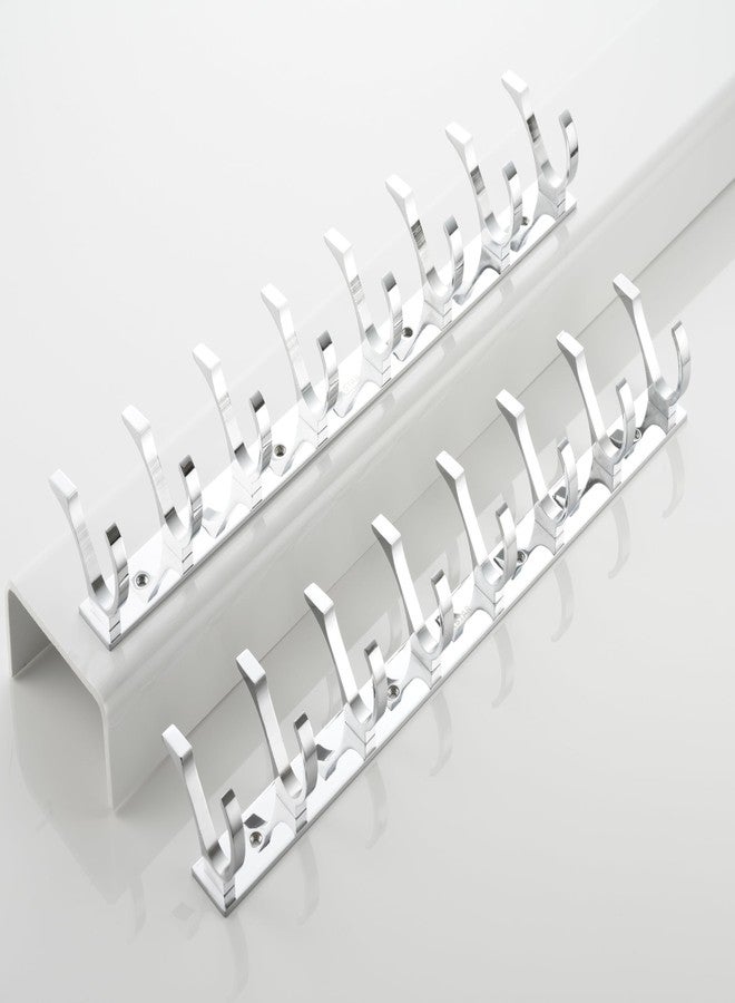 آي ستار خطافات ملابس الحمام من الفولاذ المقاوم للصدأ من iSTAR، 8 دبابيس، خطافات لتعليق أردية الحمام، قضيب لتعليق المفاتيح والملابس والمناشف، خطاف فولاذي (فضي، عبوة من قطعتين) - Image 1